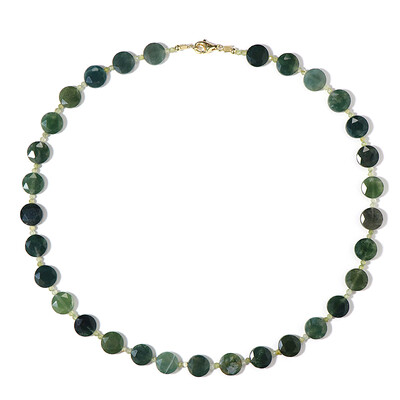 Moss Agate Silver Necklace