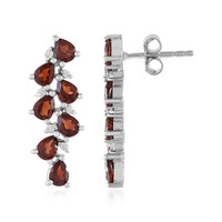 Mozambique Garnet Silver Earrings