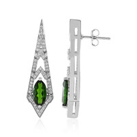 Russian Diopside Silver Earrings