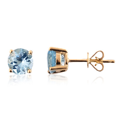 14K AAA Brazilian Aquamarine Gold Earrings (CIRARI)