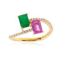 14K AAA Zambian Emerald Gold Ring (CIRARI)