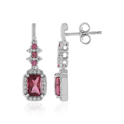 Nigerian Pink Tourmaline Silver Earrings