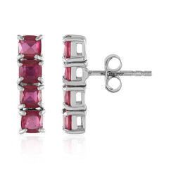 Madagascar Ruby Silver Earrings