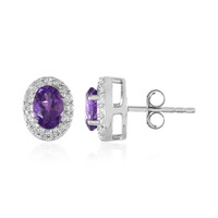 Siberian Amethyst Silver Earrings