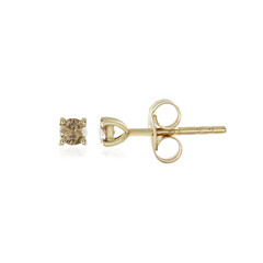 9K I2 Champagne Diamond Gold Earrings