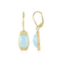 Aqua Chalcedony Silver Earrings