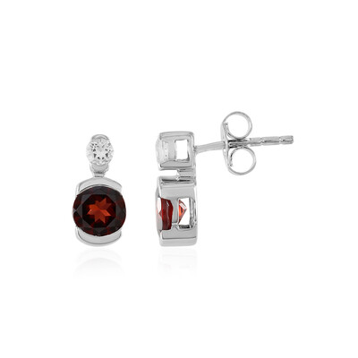 Mozambique Garnet Silver Earrings