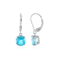 Paraiba Color Topaz Silver Earrings