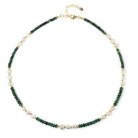 Zambian Emerald Silver Necklace (Riya)