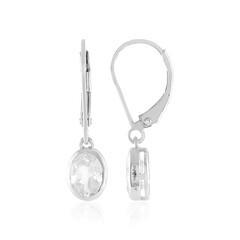 White Topaz Silver Earrings