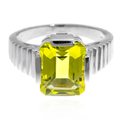 Lemon Quartz Silver Ring