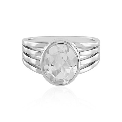 White Topaz Silver Ring