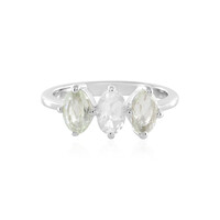 Green Amethyst Silver Ring