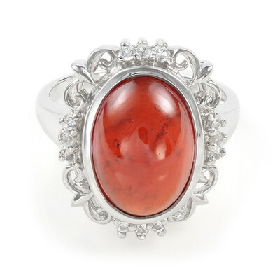 Hessonite Garnet Silver Ring