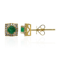 18K AAA Zambian Emerald Gold Earrings (CIRARI)