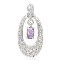 Unheated Ceylon Purple Sapphire Silver Pendant