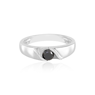 Black Diamond Silver Ring