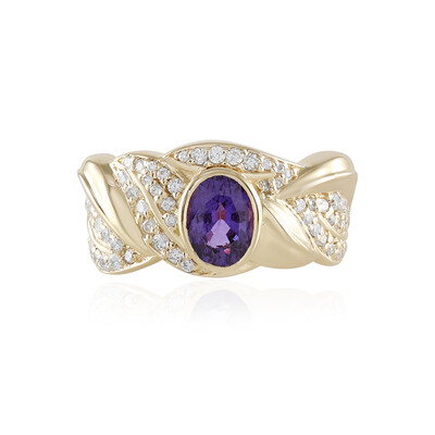 14K Unheated Ceylon Purple Sapphire Gold Ring (de Melo)