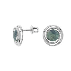 Fuchsite Silver Earrings