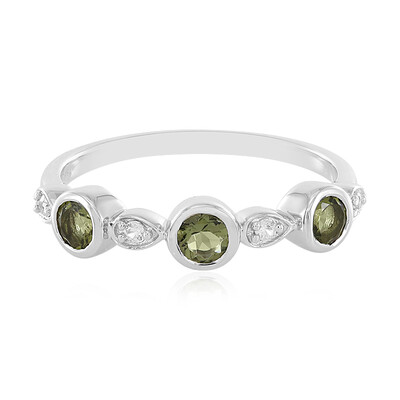 Moldavite Silver Ring