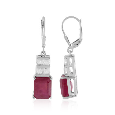 Madagascar Ruby Silver Earrings