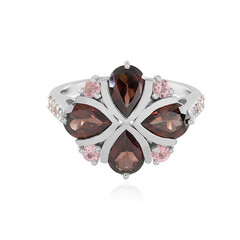 Mahogany Zircon Silver Ring