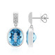 Swiss Blue Topaz Silver Earrings (Pallanova)