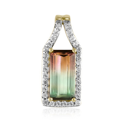 9K Bi Colour Tourmaline Gold Pendant