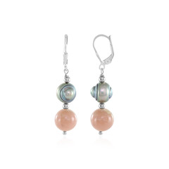 Pink Opal Silver Earrings