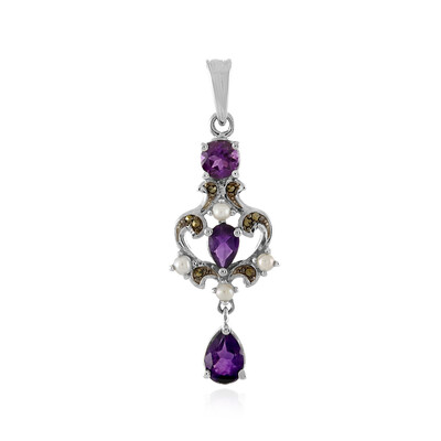 Zambian Amethyst Silver Pendant