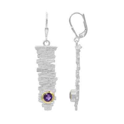 Zambian Amethyst Silver Earrings (MONOSONO COLLECTION)