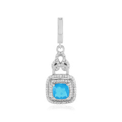 Blue Ethiopian Opal Silver Pendant