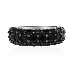 Black Spinel Silver Ring