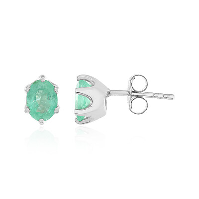 Russian Emerald Silver Earrings