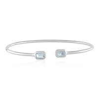 Brazilian Aquamarine Silver Bangle