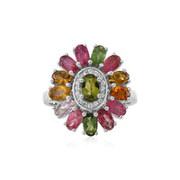 Fancy Tourmaline Silver Ring