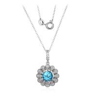 Swiss Blue Topaz Silver Necklace