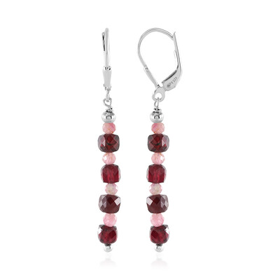 Mozambique Garnet Silver Earrings