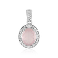 Rose Quartz Silver Pendant