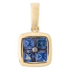 9K Blue Sapphire Gold Pendant