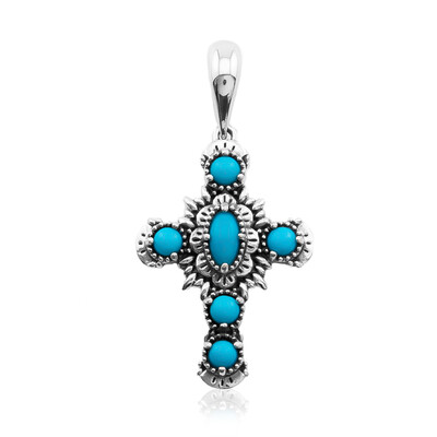 Sleeping Beauty Turquoise Silver Pendant (Desert Chic)