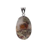 Java moss agate Silver Pendant