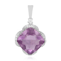 Purple Fluorite Silver Pendant