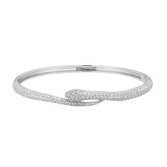 White Topaz Silver Bangle