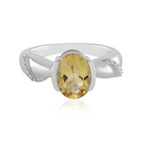 Yellow Beryl Silver Ring