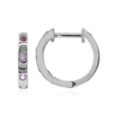 Unheated Ceylon Purple Sapphire Silver Earrings