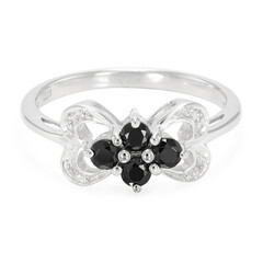 Black Spinel Silver Ring