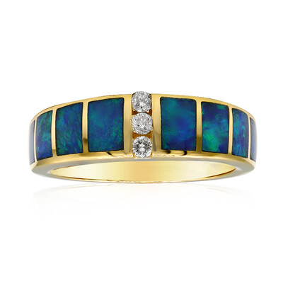 14K Lightning Ridge Black Opal Gold Ring (CIRARI)