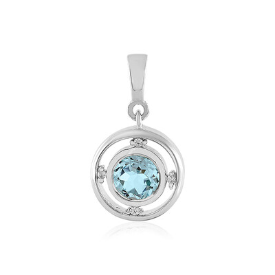 Sky Blue Topaz Silver Pendant