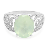 Prehnite Silver Ring